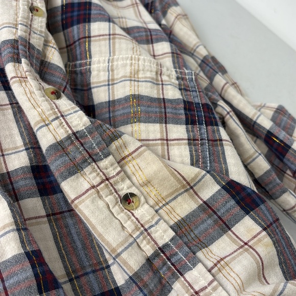 Hatley Plaid Button Front Shirt - Blue and Cream - Picture 8 of 8